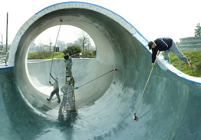 Decorative concrete, skatepark