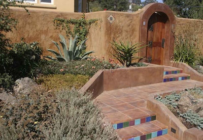 decorative concrete wall and patio 