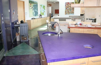 Custom counter top and floor decorative concrete