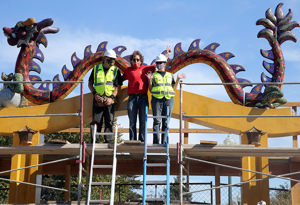 dragon install Chinese Monument Santa Cruz