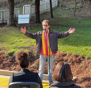 Tom Ralston at Evergreen Cemetery Ribbon Cutting