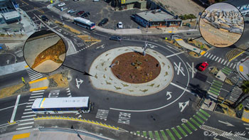 Santa Cruz Beach Boardwalk Decorative Concrete Roundabout